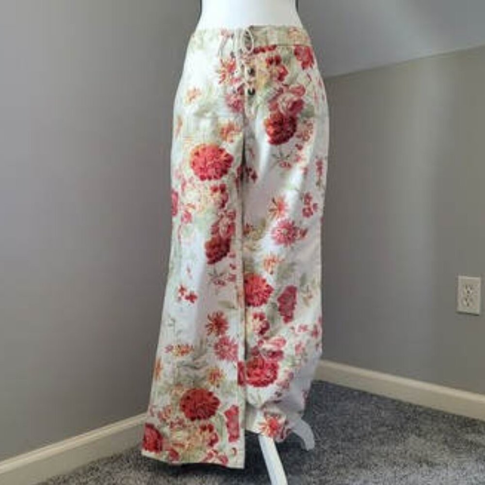 Y2K - Funky Fall Flowers Vintage Express Jeans - 11/12